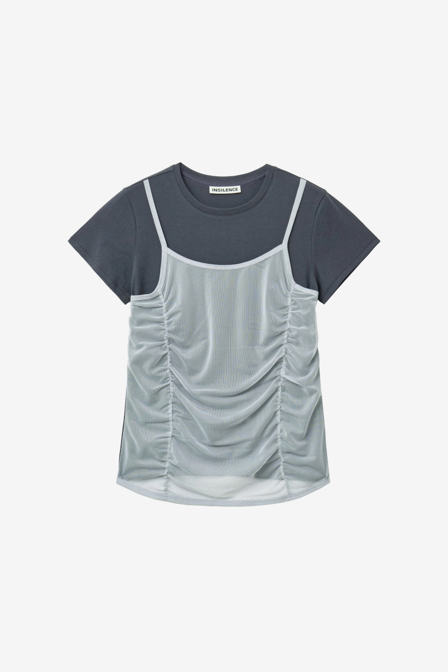 Insilence - Mesh Layered Short Sleeve (Ash Blue) product image 7 | TRAB K-Fashion Australia