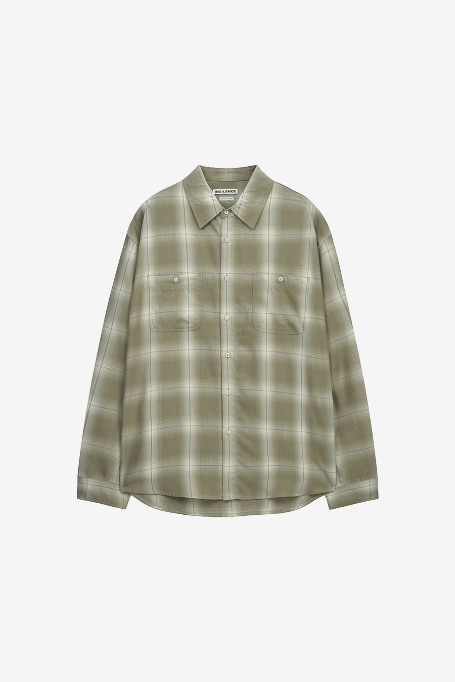 Insilence - Rayon Ombre Check shirts (Olive Beige) product image 9 | TRAB K-Fashion Australia