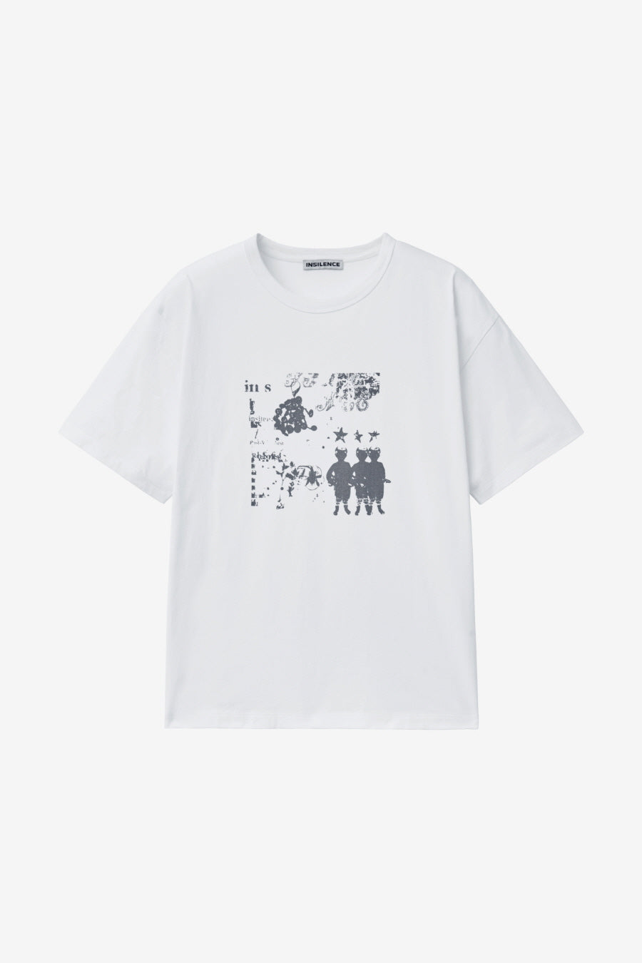 Insilence - Knotted Graphic T-shirt (White) product image 5 | TRAB K-Fashion Australia
