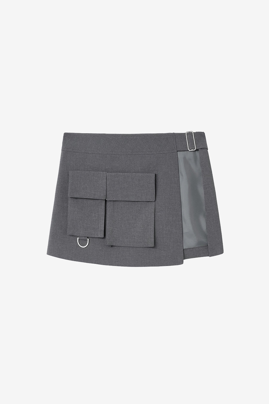 Insilence - Layered Belt Skirt (Melange Grey) product image 11 | TRAB K-Fashion Australia