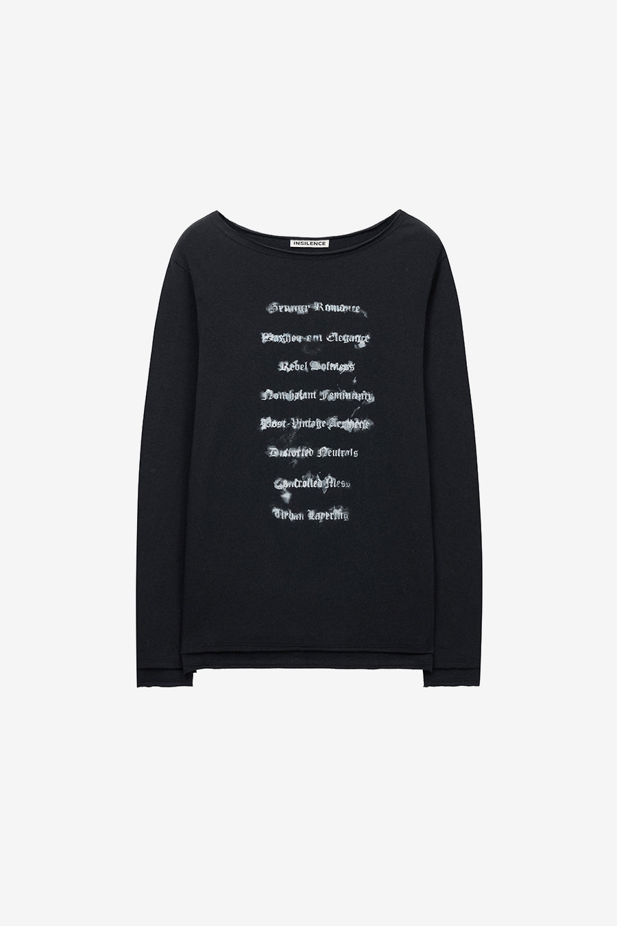 Insilence - Lettering Cotton Linen Long Sleeve (Black) product image 7 | TRAB K-Fashion Australia