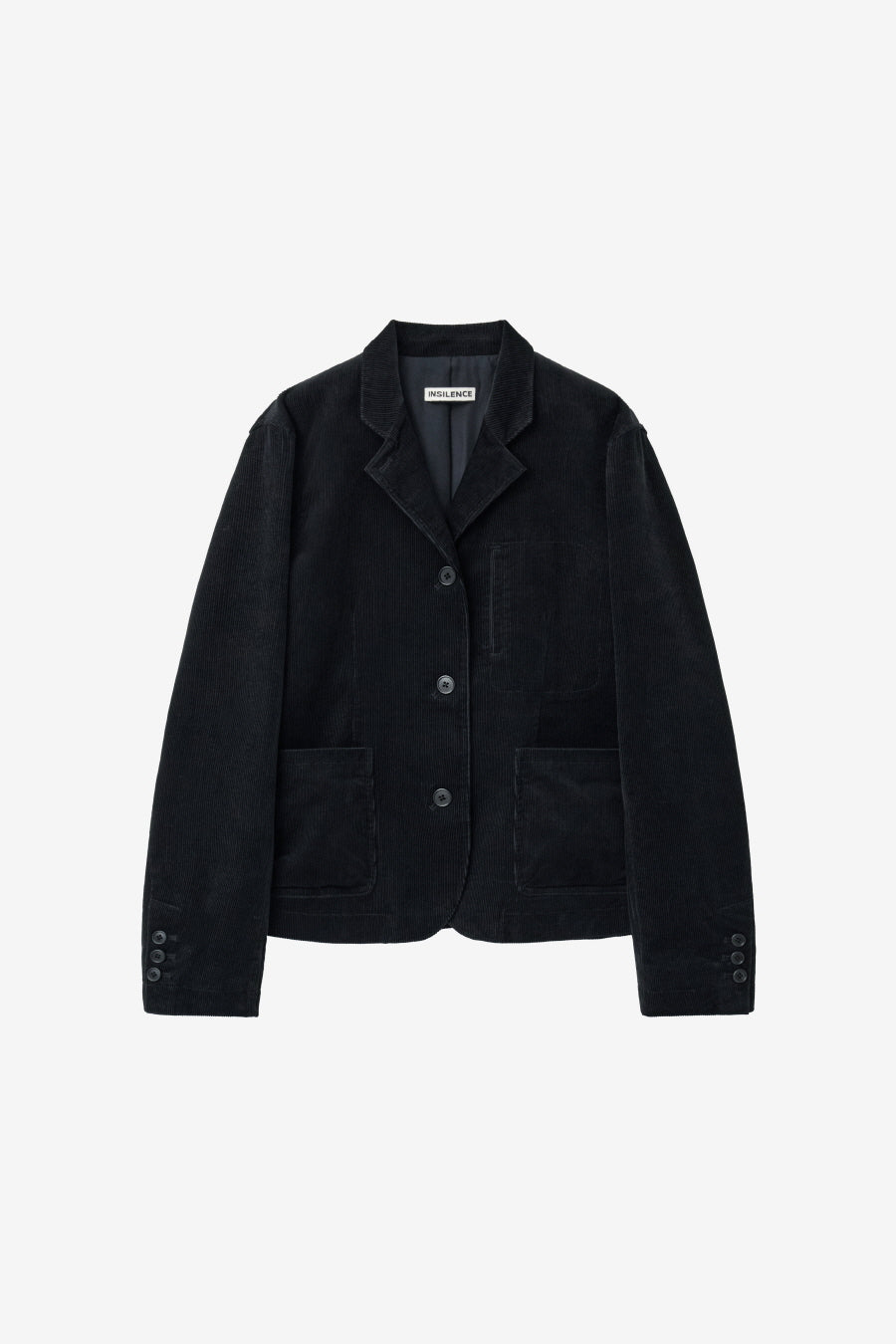 Insilence - Corduroy Single Fitted Jacket (Black) product image 7 | TRAB K-Fashion Australia