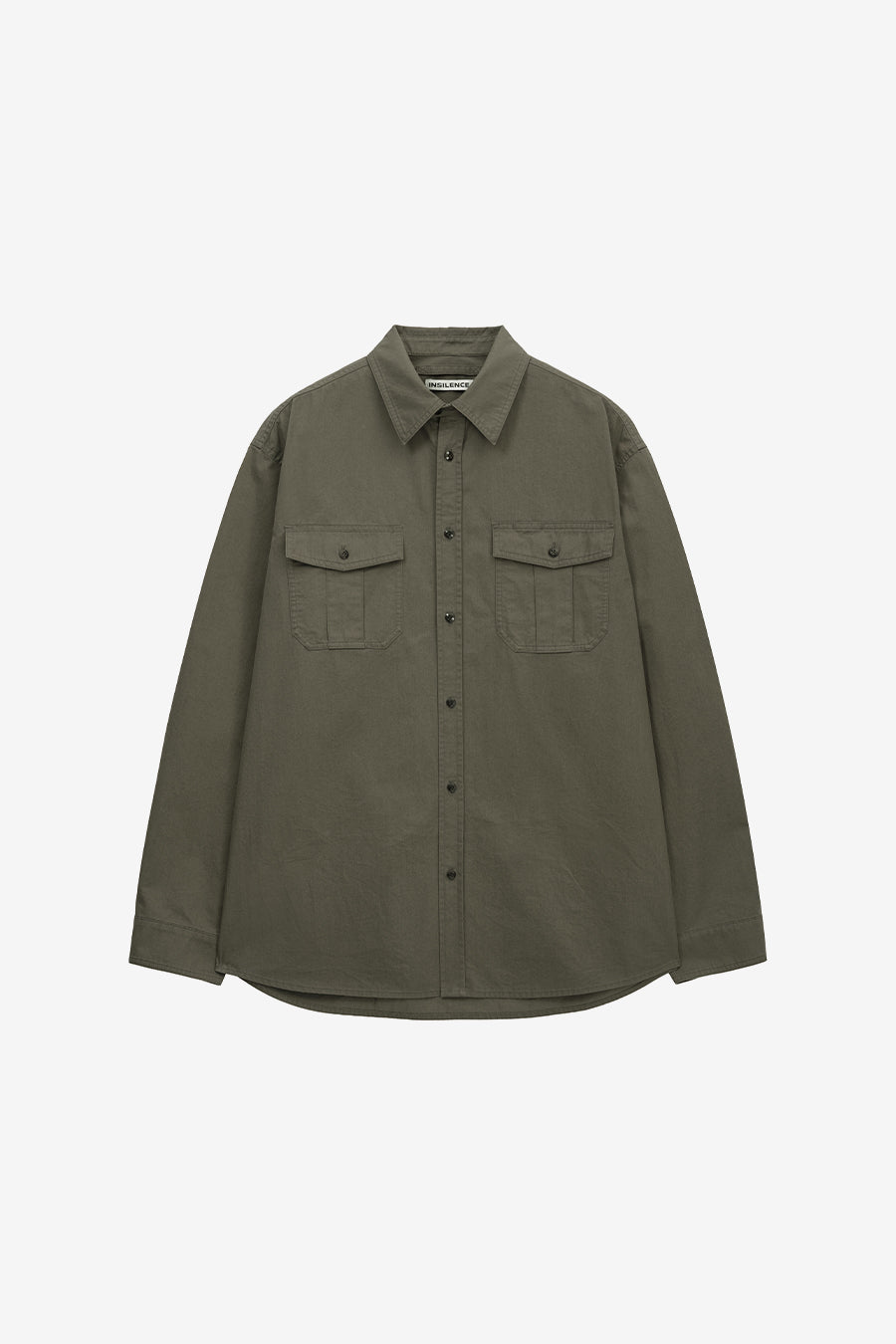 Insilence - Washed Cotton CPO Shirt (Washed Olive) product image 7 | TRAB K-Fashion Australia