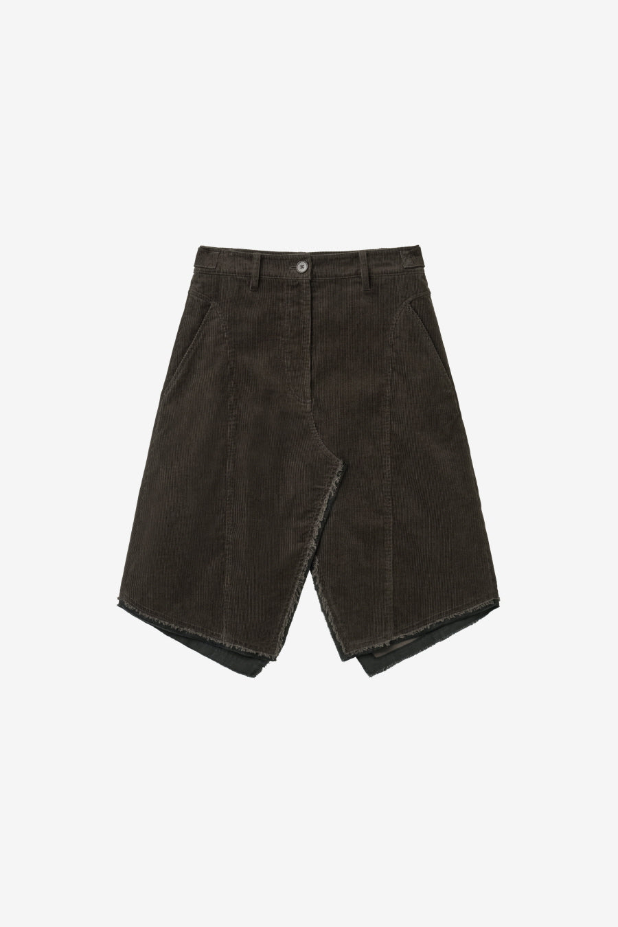 Insilence - Cut-Off Corduroy Skirt (Brown) product image 7 | TRAB K-Fashion Australia