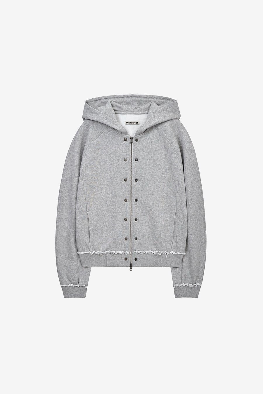 Insilence - Seam Hood Zip-Up (Melange Grey) product image 7 | TRAB K-Fashion Australia