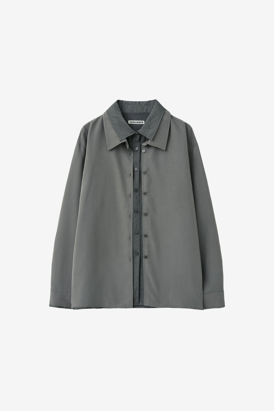 Insilence - Layered Overfit Shirt (Ash Khaki) product image 7 | TRAB K-Fashion Australia
