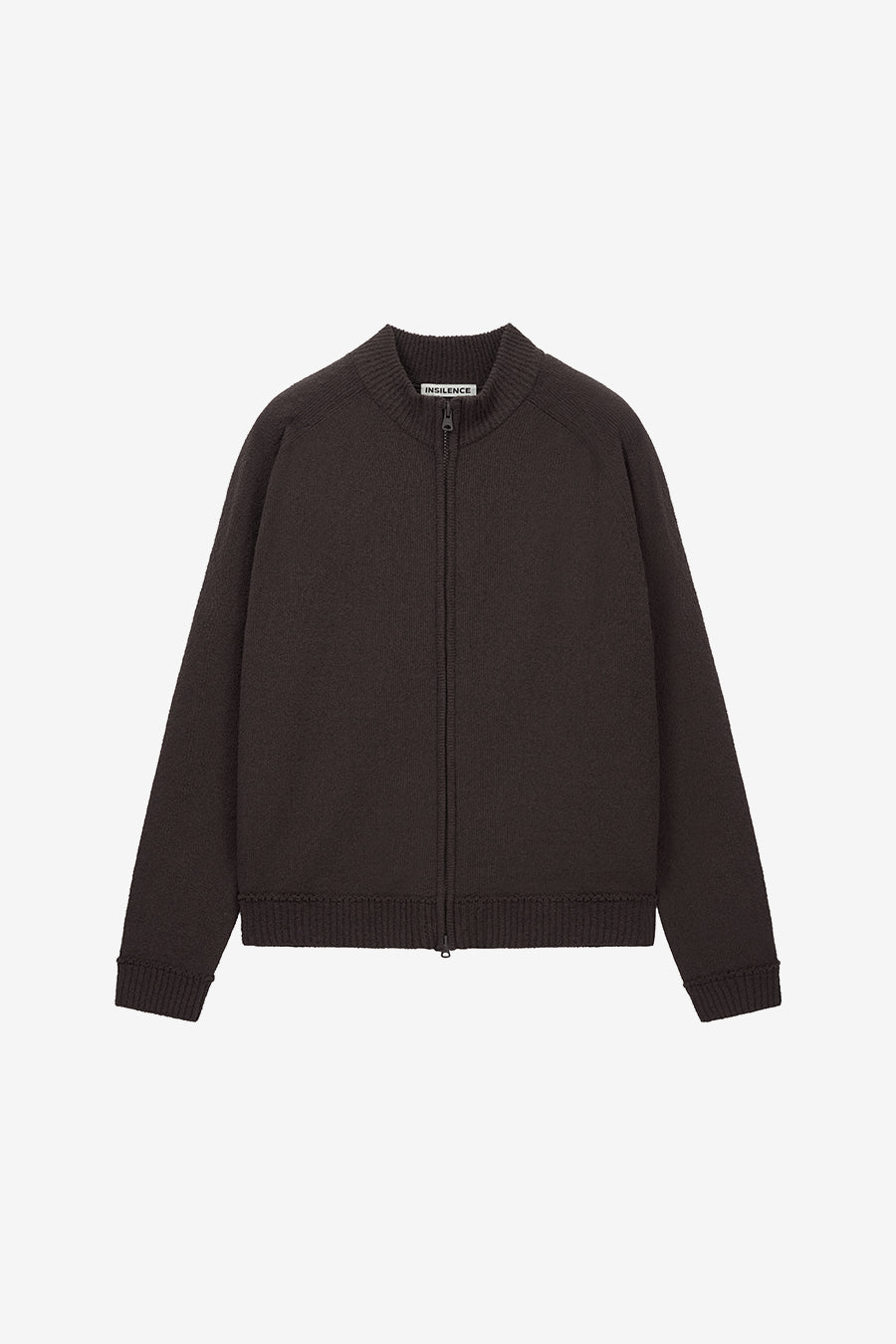 Insilence - Textured Knit Zip-Up (Brown) product image 7 | TRAB K-Fashion Australia