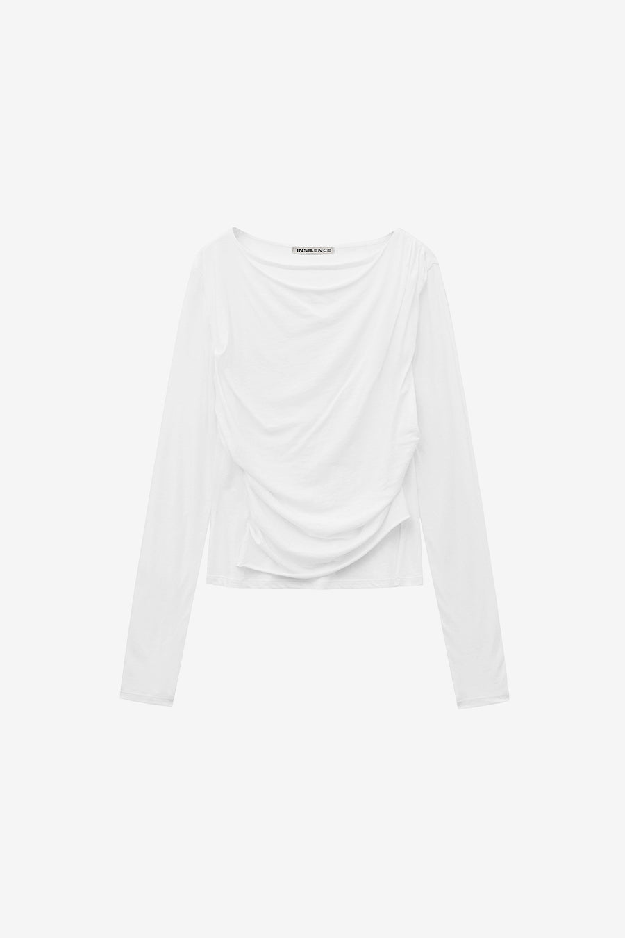 Insilence - Draping Boat Neck Long Sleeve (White) product image 7 | TRAB K-Fashion Australia