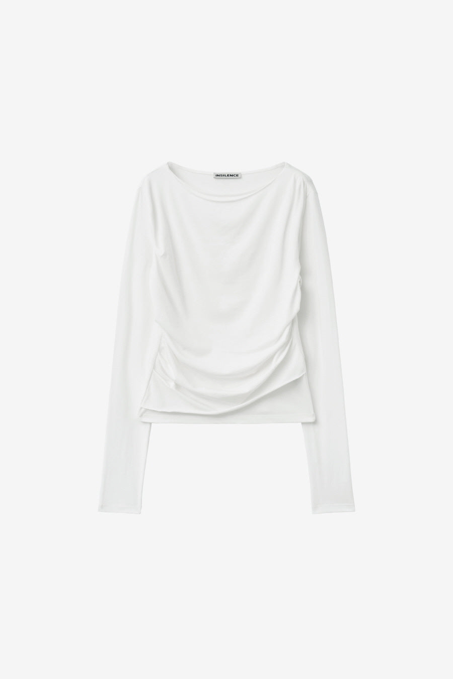 Insilence - Drapping Boat Neck Long Sleeve (White) product image 5 | TRAB K-Fashion Australia