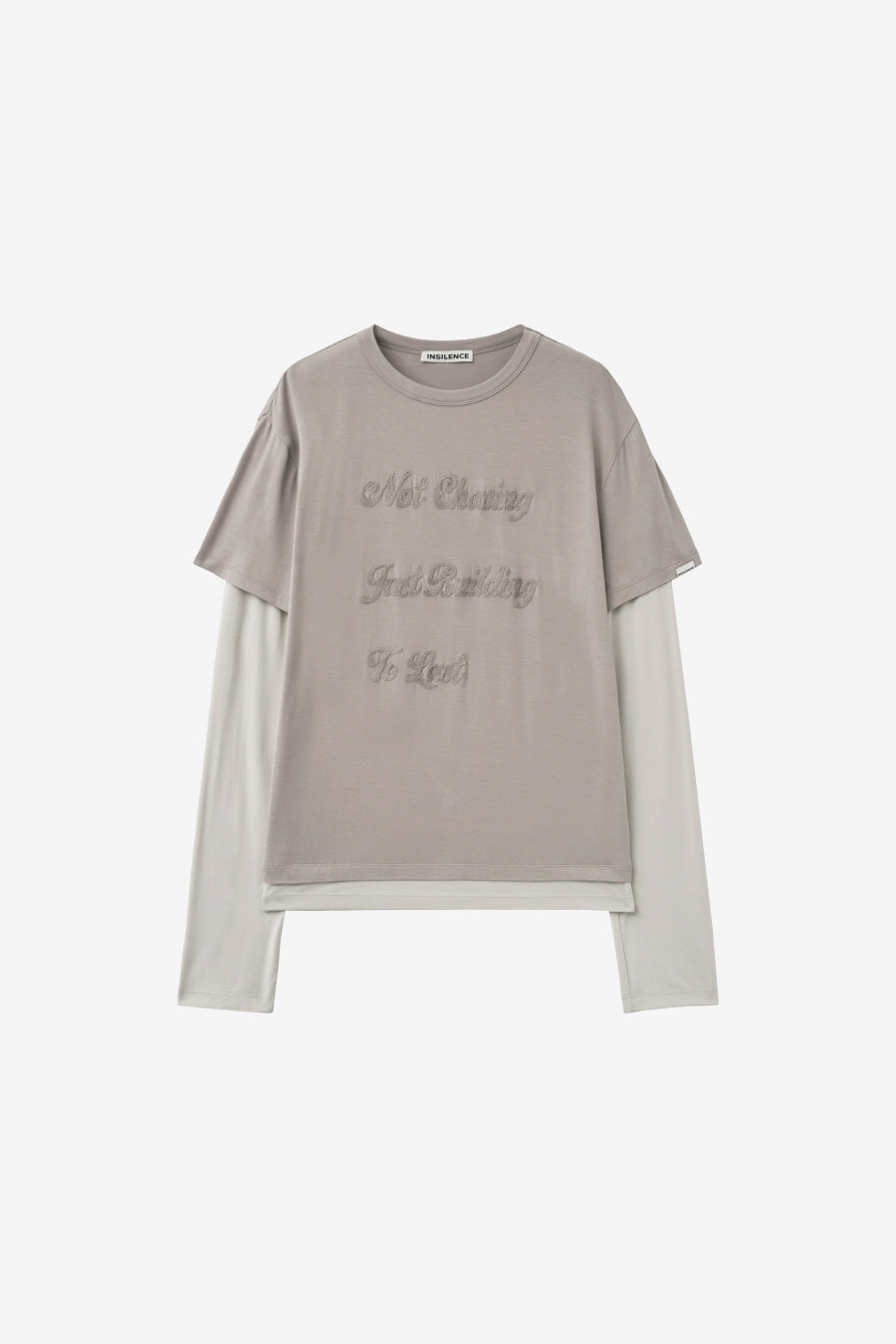 Insilence - Chasing Double-Layer Top (Ash Beige) product image 7 | TRAB K-Fashion Australia