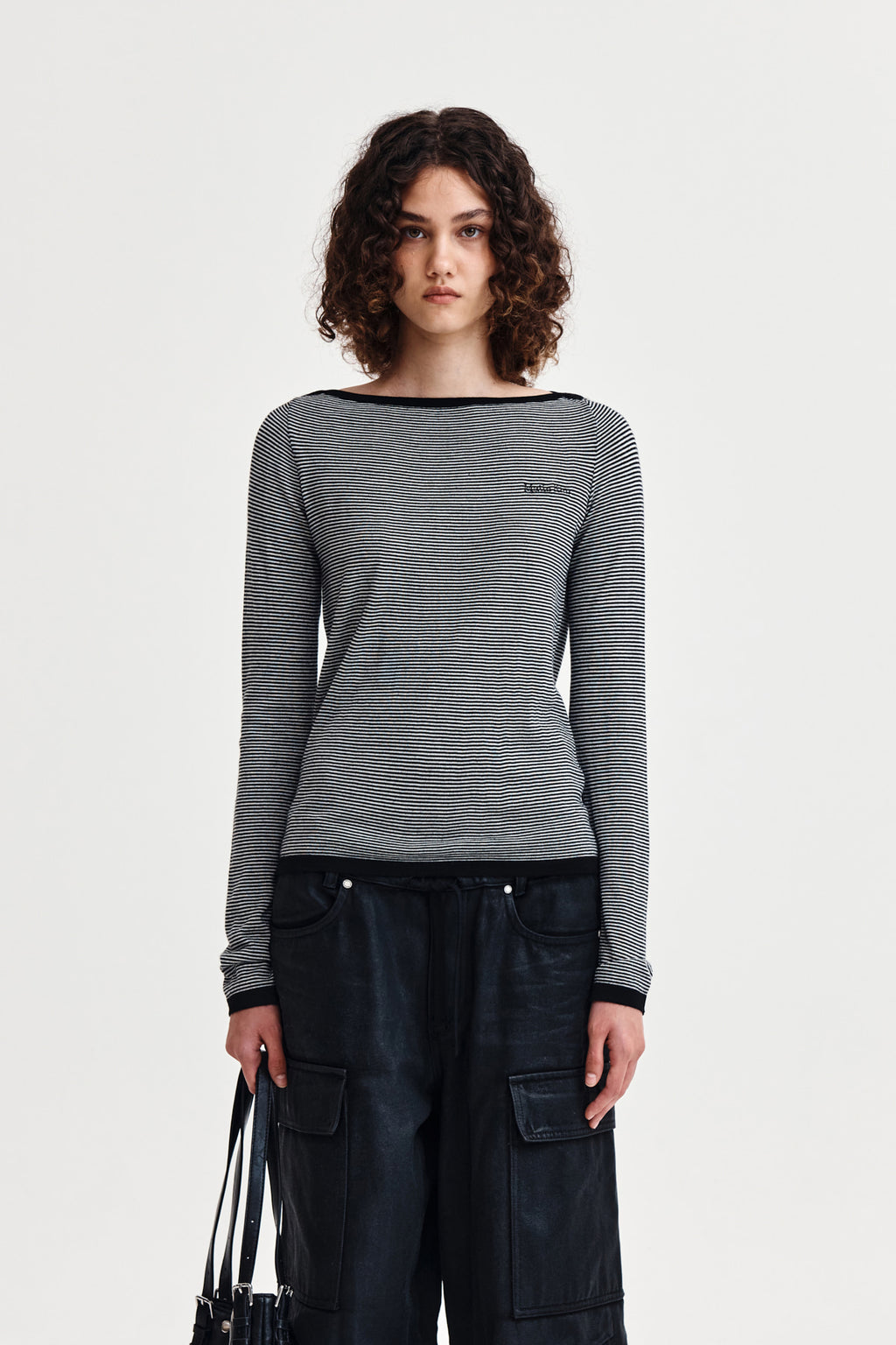 Matin Kim - Essential Boat Neck Knit Top (Black) product image 1 | TRAB K-Fashion Australia