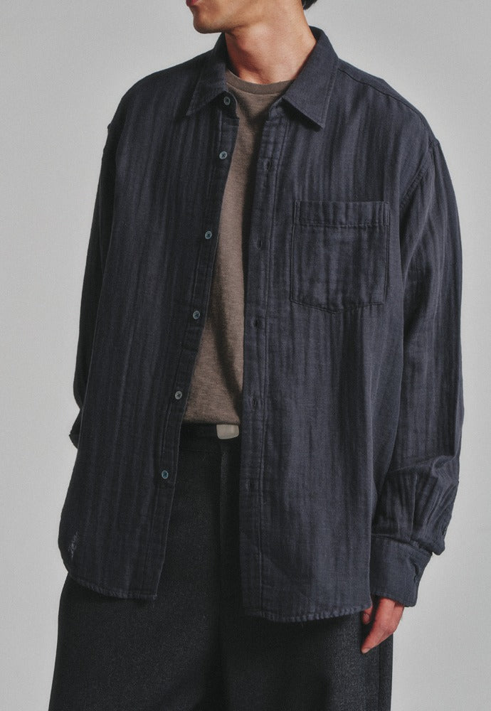 Art if acts - Washed Gauze Shirt (Charcoal) product image 1 | TRAB K-Fashion Australia