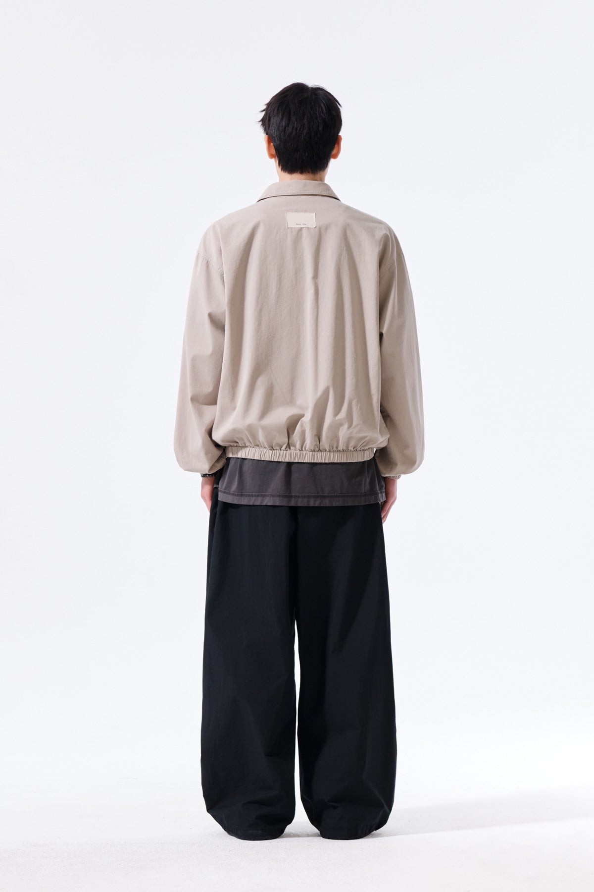 Matin Kim - Small Logo Cotton Zip Up Jumper (Light Beige) product image 13 | TRAB K-Fashion Australia