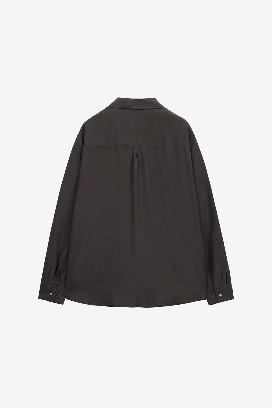 Insilence - Tencel gabardine open-collar shirt (Dark Brown) product image 8 | TRAB K-Fashion Australia