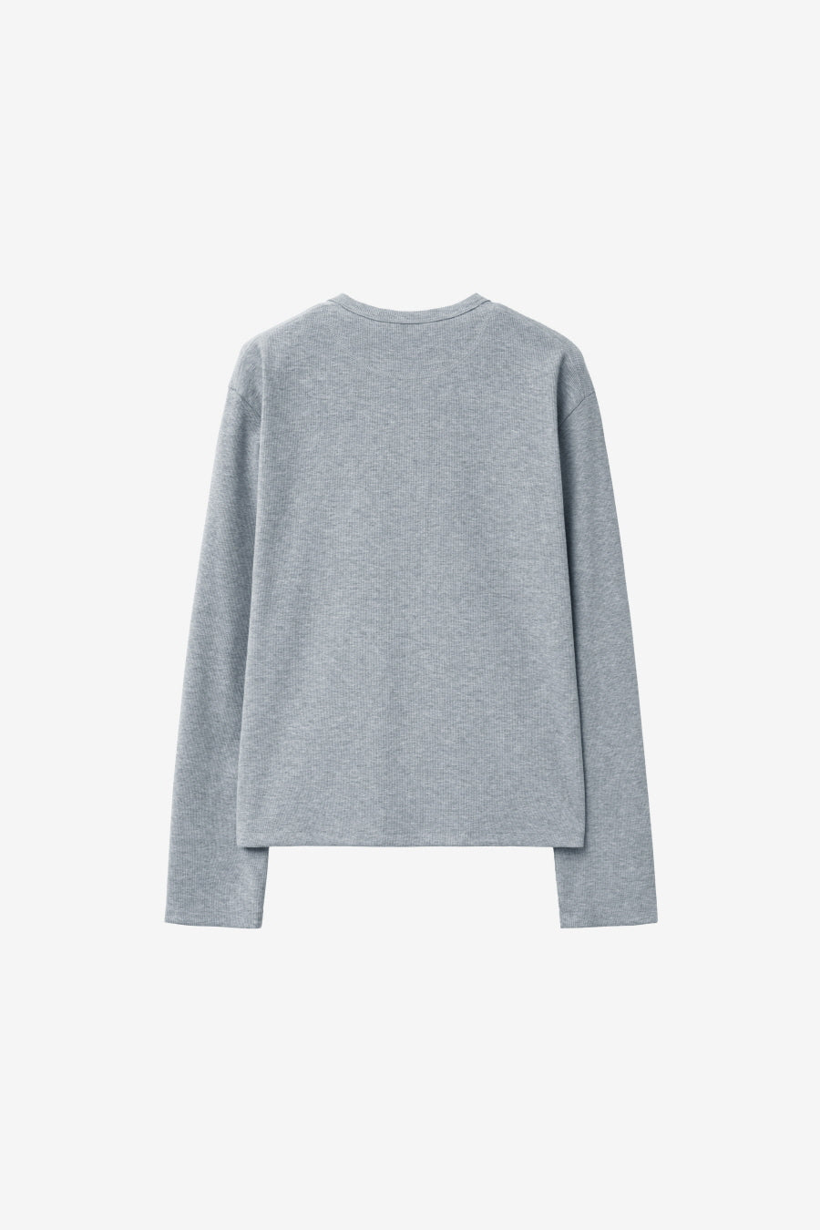 Insilence - Slim Fit Ribbed Henley Neck (Melange Grey) product image 8 | TRAB K-Fashion Australia