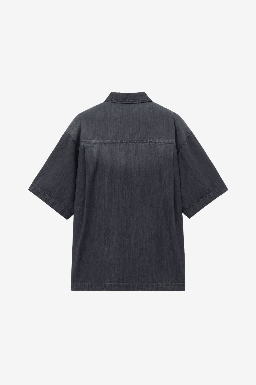 Insilence - Flash Half Denim Shirt (Washed Black) product image 6 | TRAB K-Fashion Australia