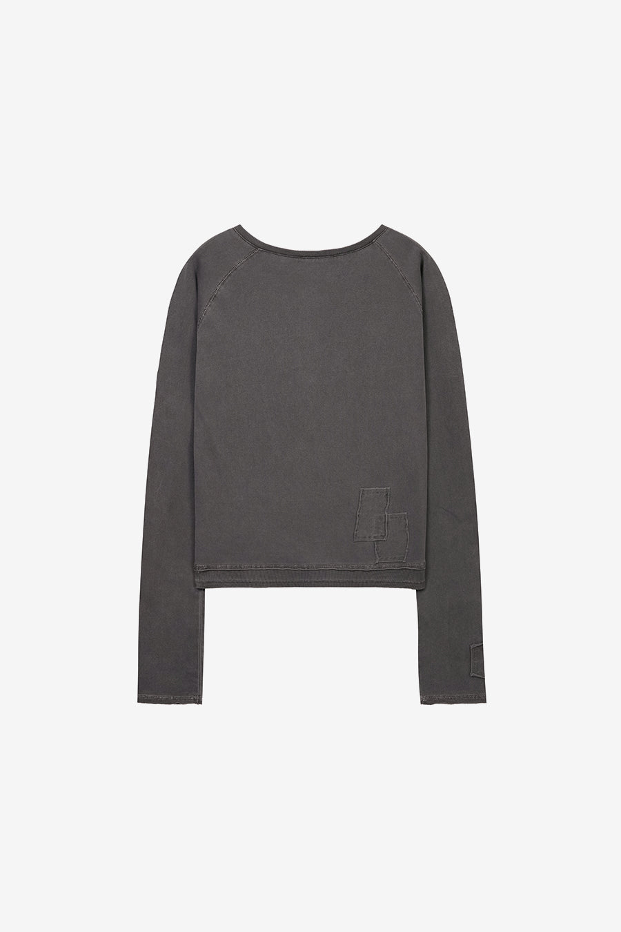 Insilence - Henley Neck Patchwork T-Shirt (Charcoal) product image 8 | TRAB K-Fashion Australia