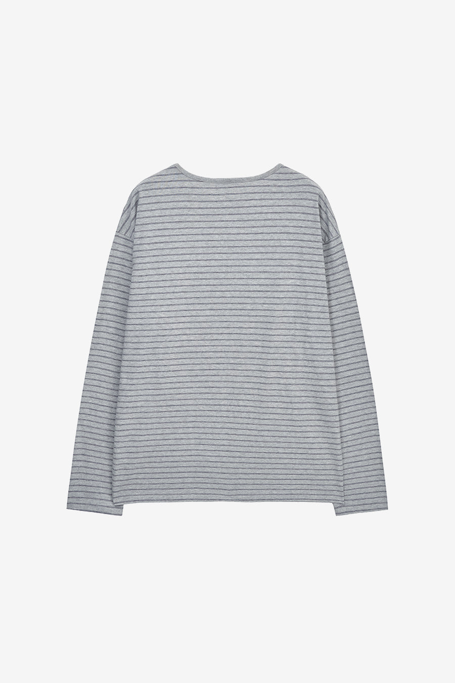 Insilence - Semi Boat Neck Stripe Long Sleeve (Melange Grey) product image 6 | TRAB K-Fashion Australia