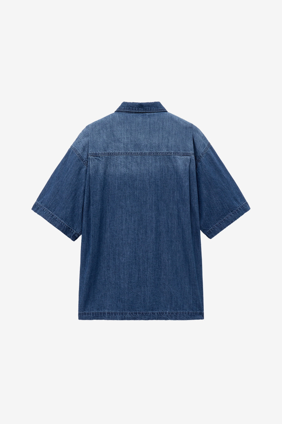 Insilence - Flash Half Denim Shirt (Washed Blue) product image 8 | TRAB K-Fashion Australia