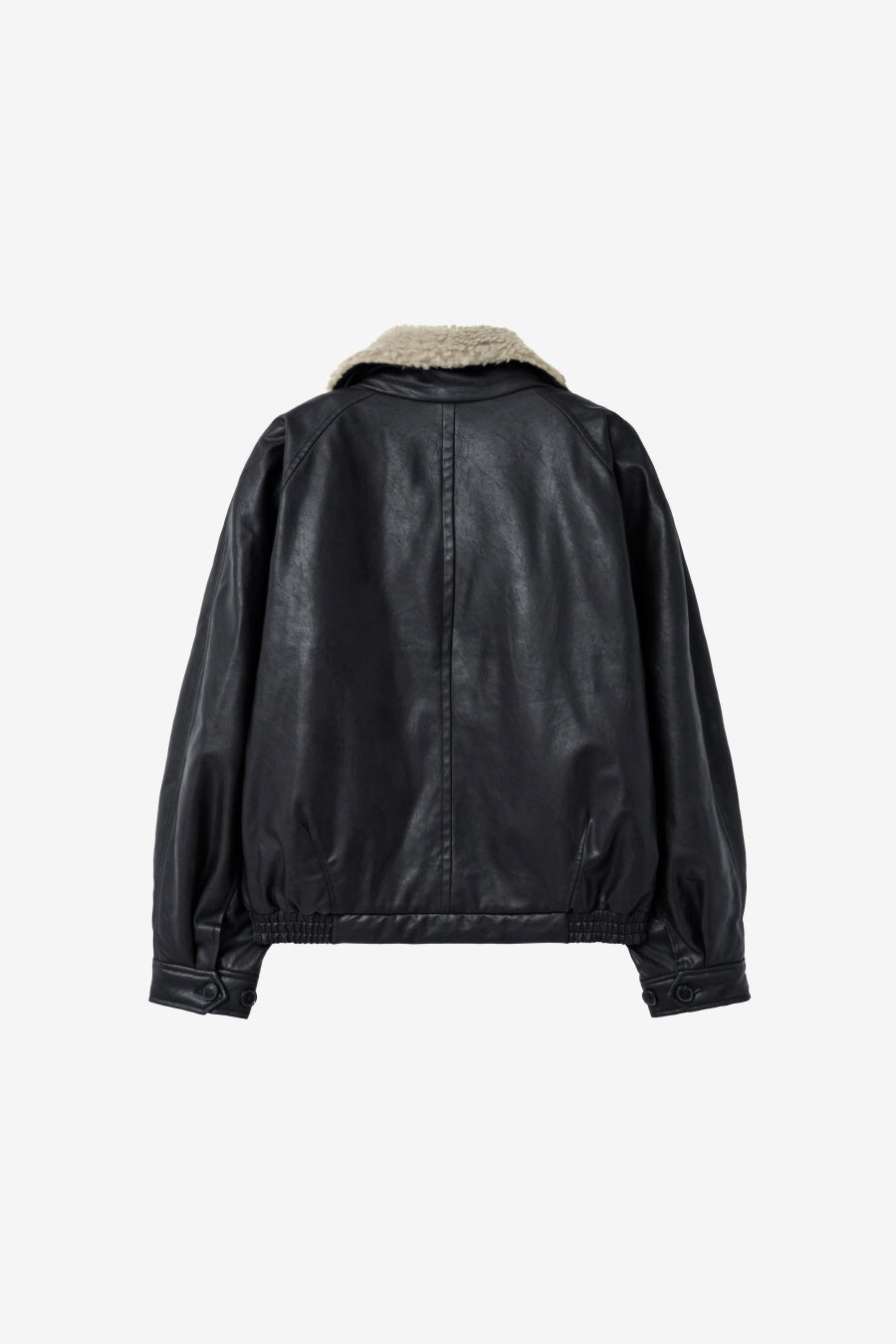 Insilence - Aviator Faux Leather Jacket (Black) product image 8 | TRAB K-Fashion Australia