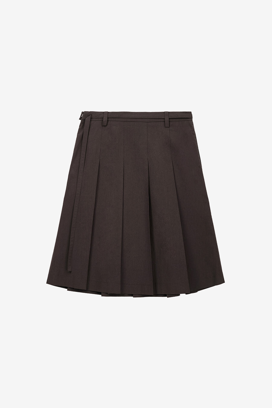 Insilence - Low Cotton Pleated Skirt (Brown) product image 8 | TRAB K-Fashion Australia