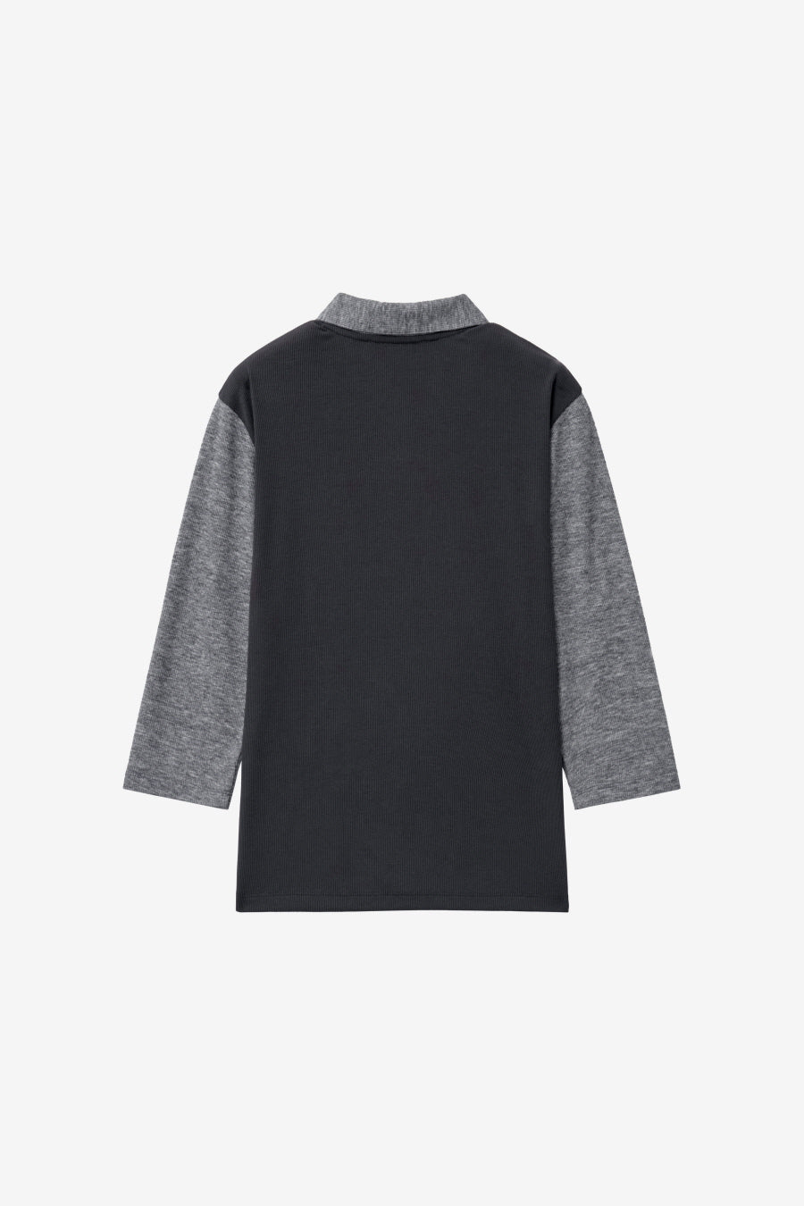 Insilence - Button Collar T-shirt (Charcoal) product image 8 | TRAB K-Fashion Australia