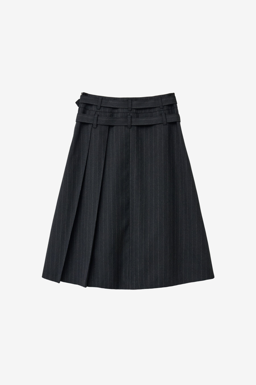 Insilence - Double-Belted Pleated Skirt (Stripe) product image 8 | TRAB K-Fashion Australia