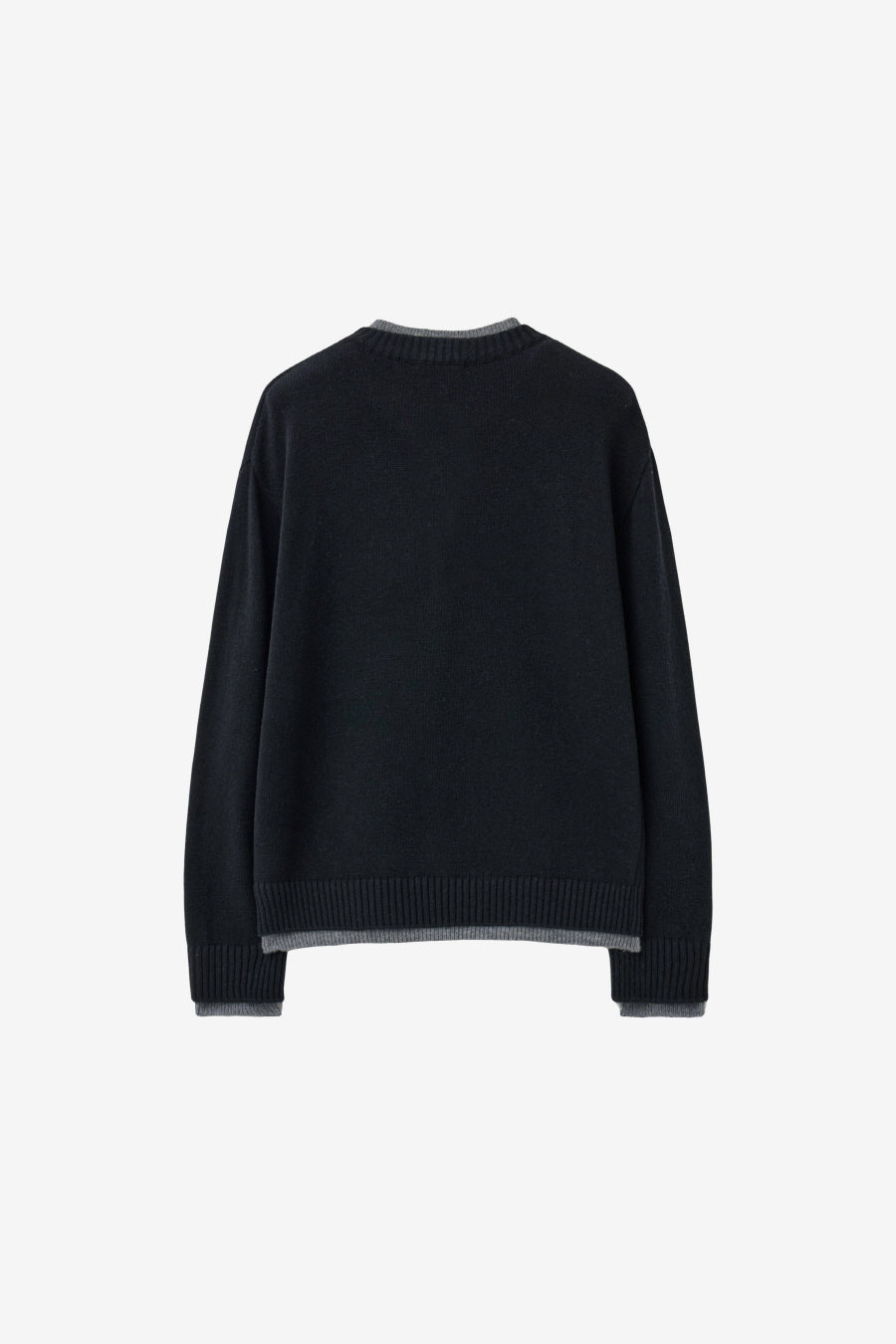 Insilence - Double-layered Henley Neck Knit (Black) product image 8 | TRAB K-Fashion Australia