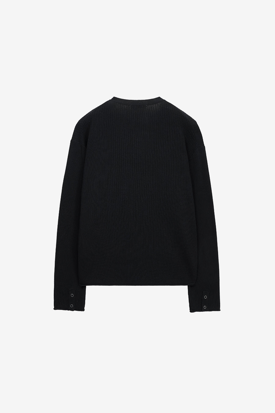 Insilence - Ribbed Henley Neck Knit (Black) product image 8 | TRAB K-Fashion Australia