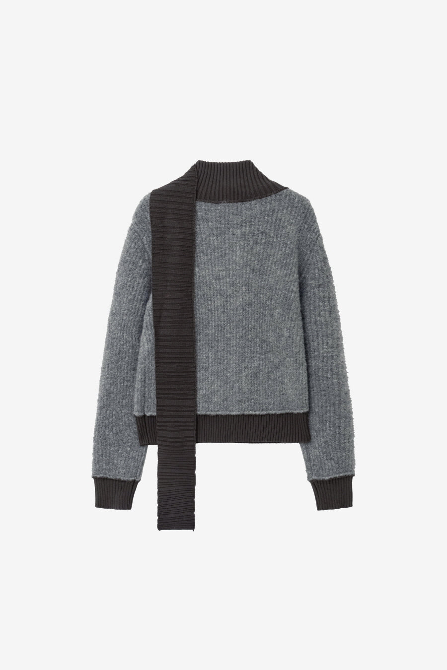 Insilence - Detachable Muffler Cardigan (Charcoal) product image 8 | TRAB K-Fashion Australia