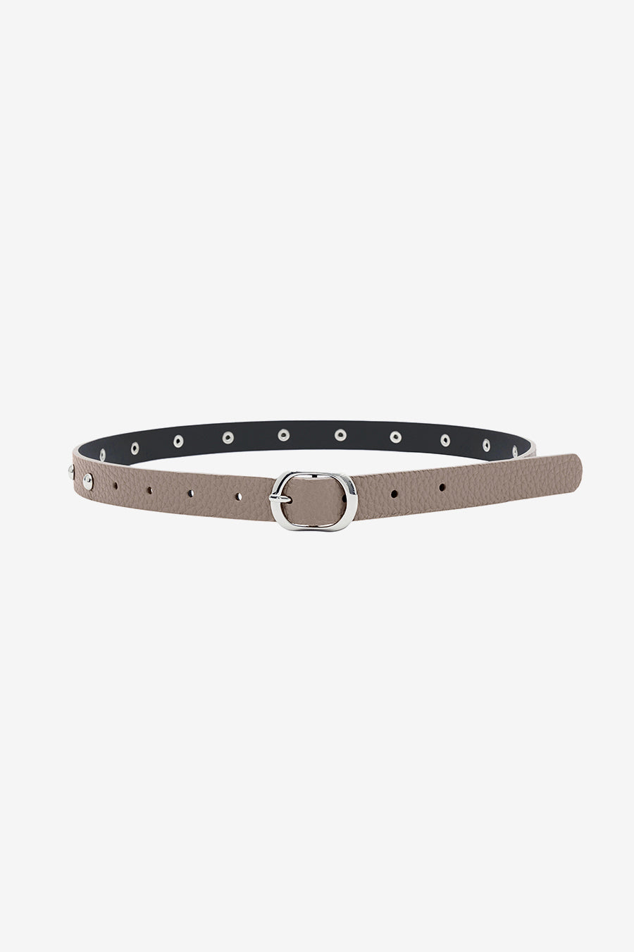 Insilence - Skinny Stud Leather Belt (Beige) product image 6 | TRAB K-Fashion Australia