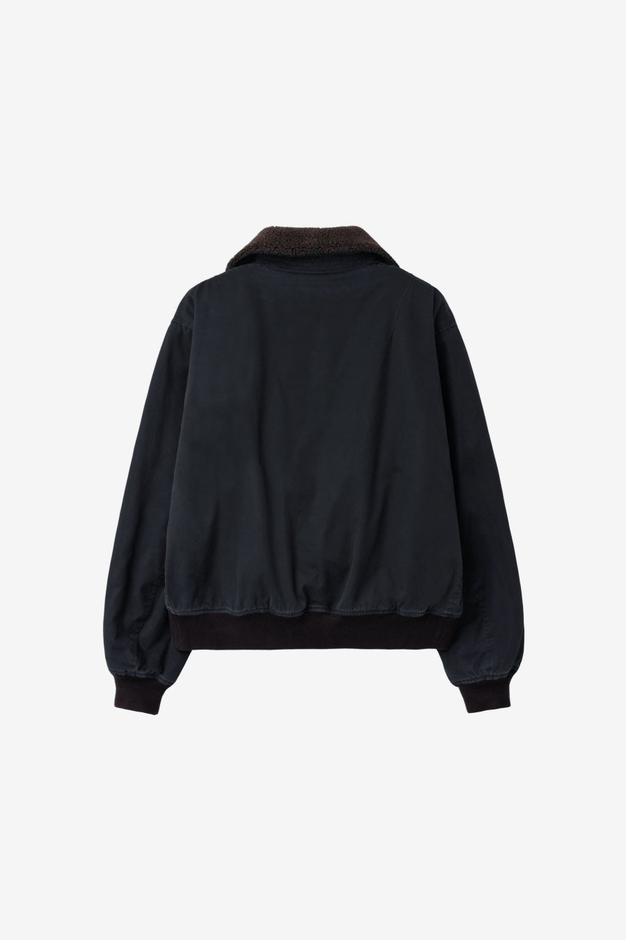 Insilence - Washed Cotton Shearling Bomber Jacket (Black) product image 8 | TRAB K-Fashion Australia