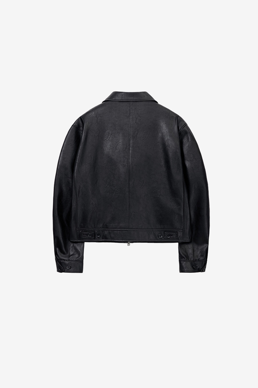 Insilence - Vintage Buckle Faux Leather Jacket (Black) product image 8 | TRAB K-Fashion Australia