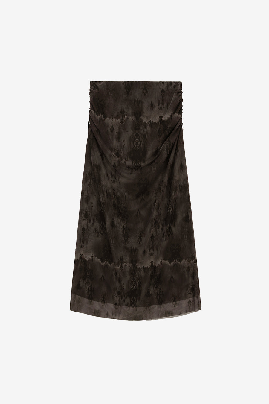 Insilence - Two-way Mesh Graphic Skirt (Brown) product image 8 | TRAB K-Fashion Australia
