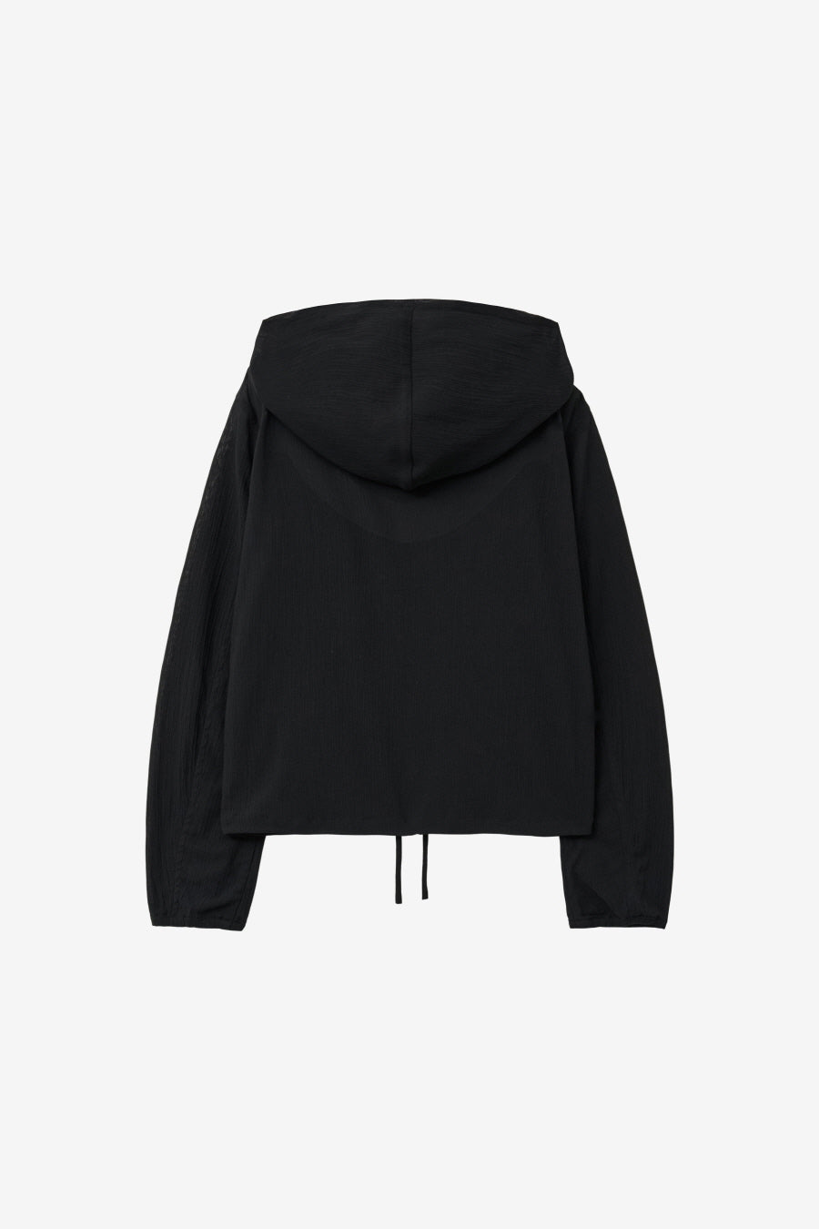 Insilence - Textured Shirring Hooded Shacket (Black) product image 8 | TRAB K-Fashion Australia