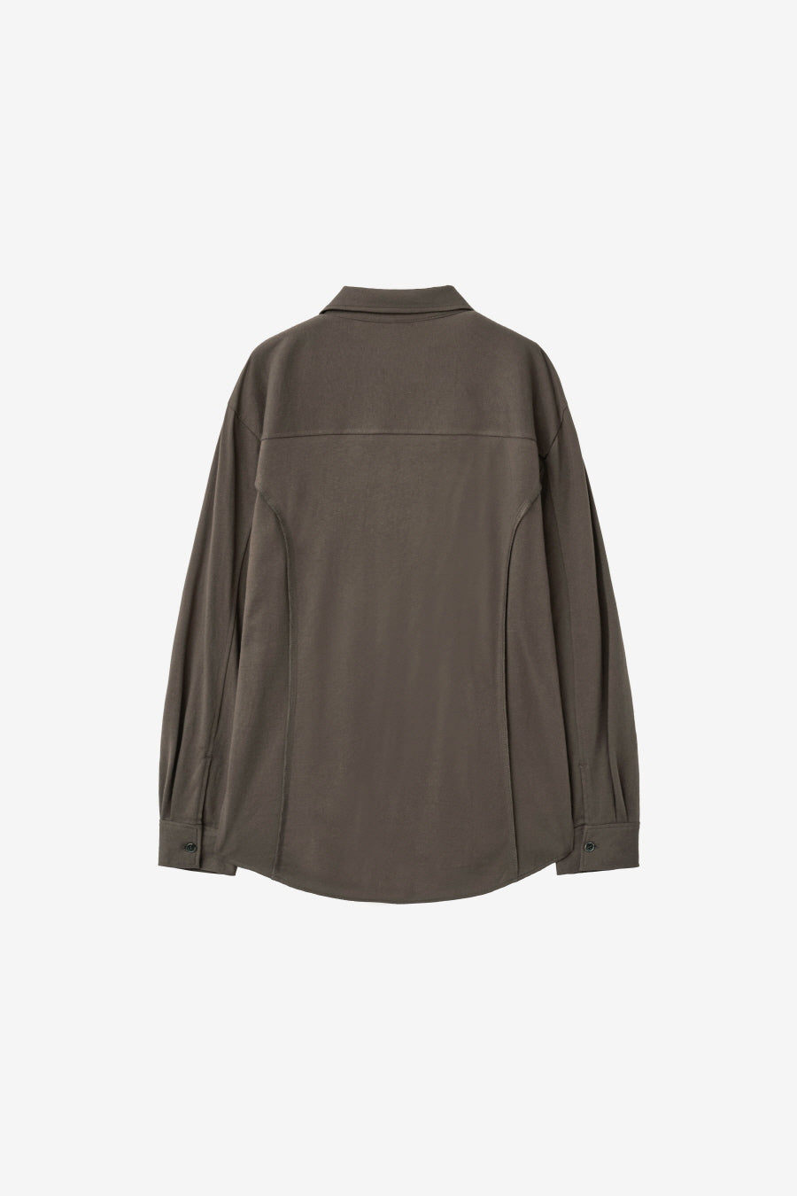 Insilence - Ruffle Jersey Shirt (Ash Brown) product image 8 | TRAB K-Fashion Australia