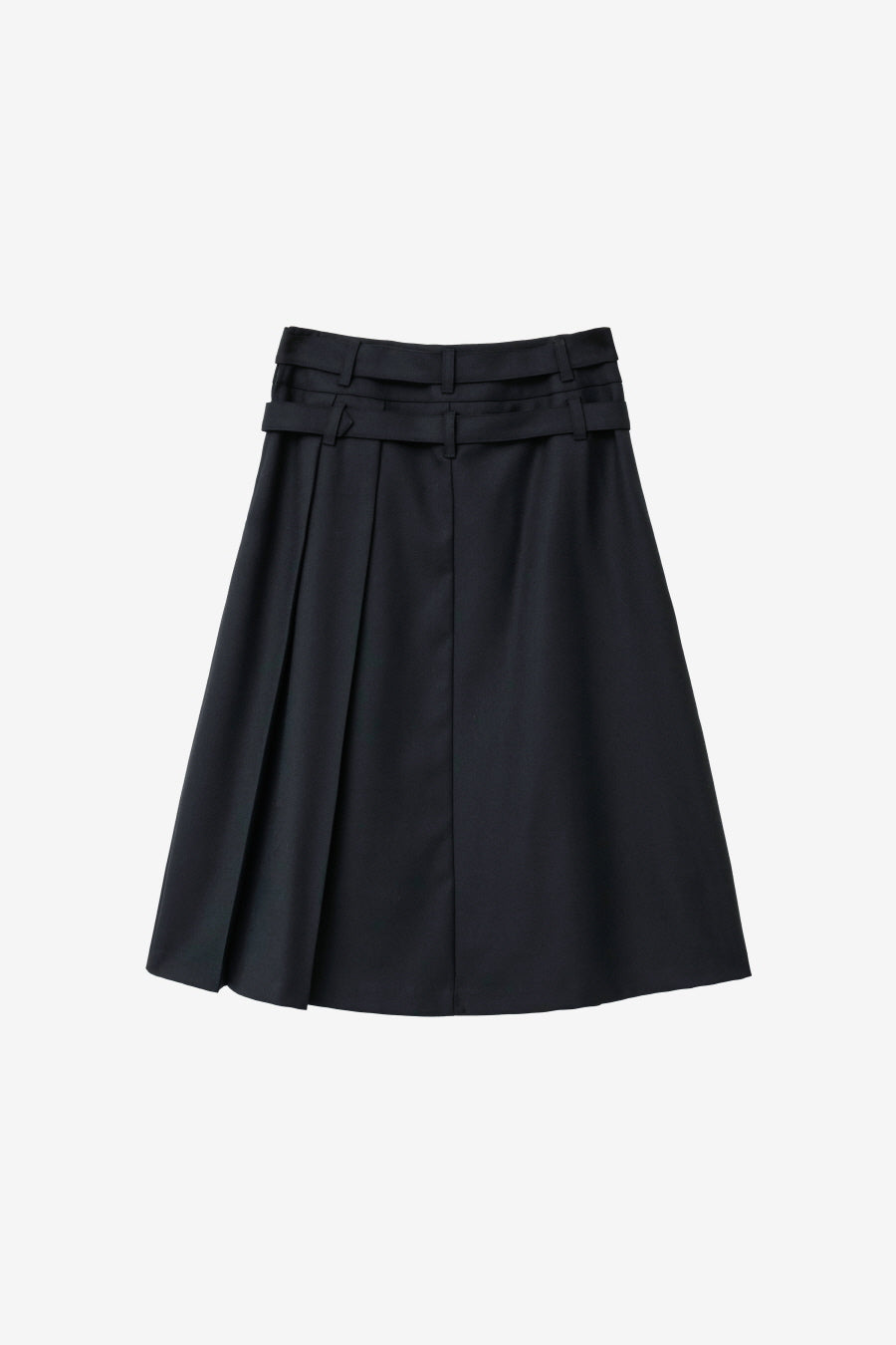 Insilence - Double-belted pleated skirt (Black) product image 8 | TRAB K-Fashion Australia