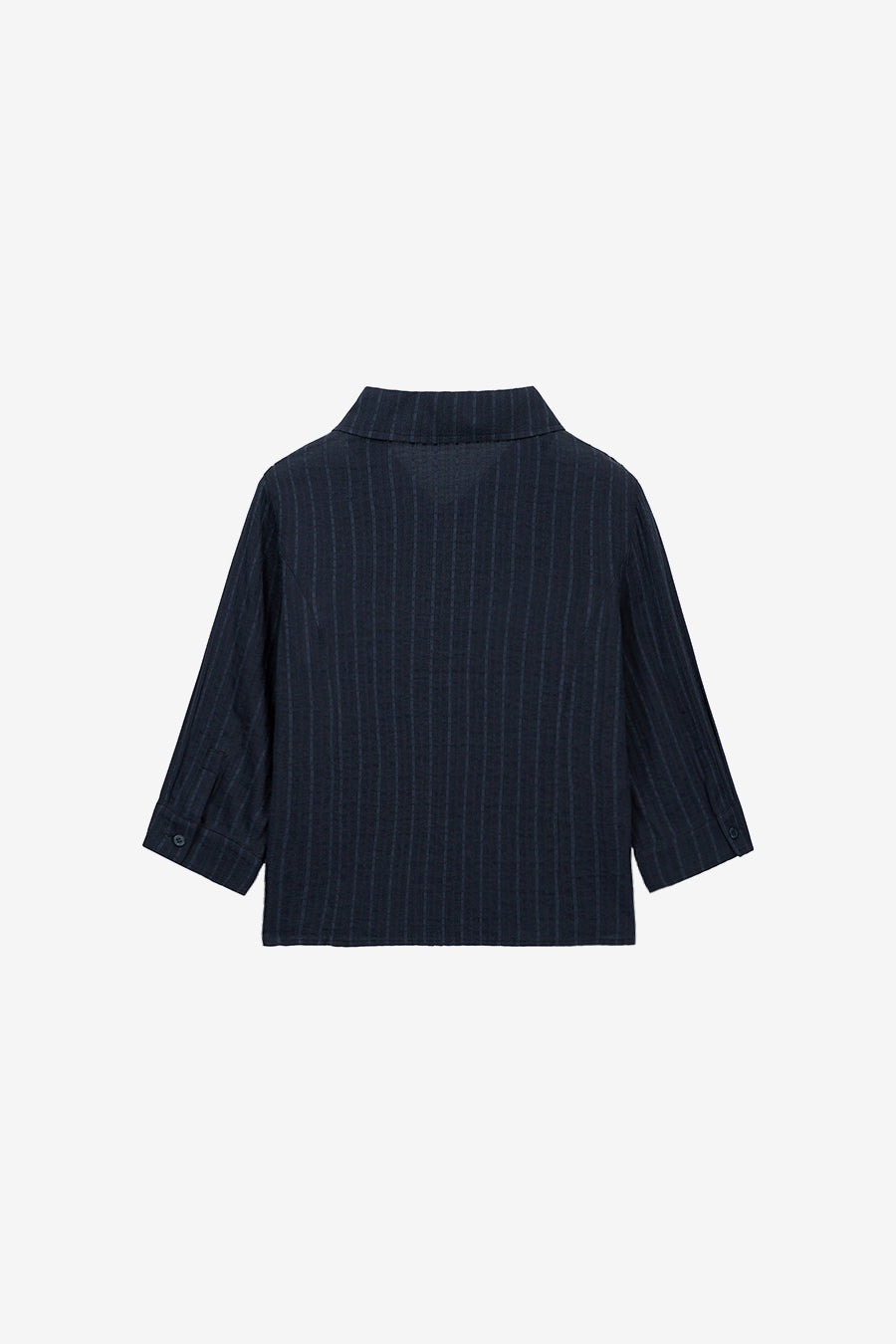Insilence - Hook Detail Jacquard Shirt (Navy) product image 8 | TRAB K-Fashion Australia