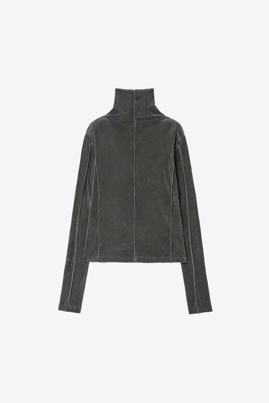 Insilence - Velvet Mesh Turtleneck T-Shirt (Charcoal) product image 8 | TRAB K-Fashion Australia
