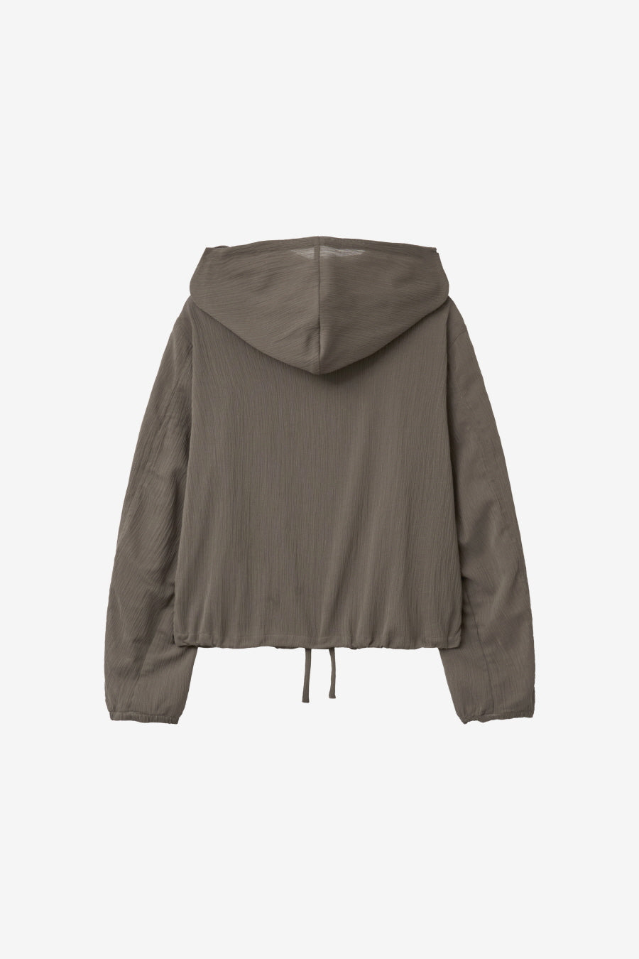 Insilence - Textured Shirring Hooded Shacket (Khaki) product image 8 | TRAB K-Fashion Australia