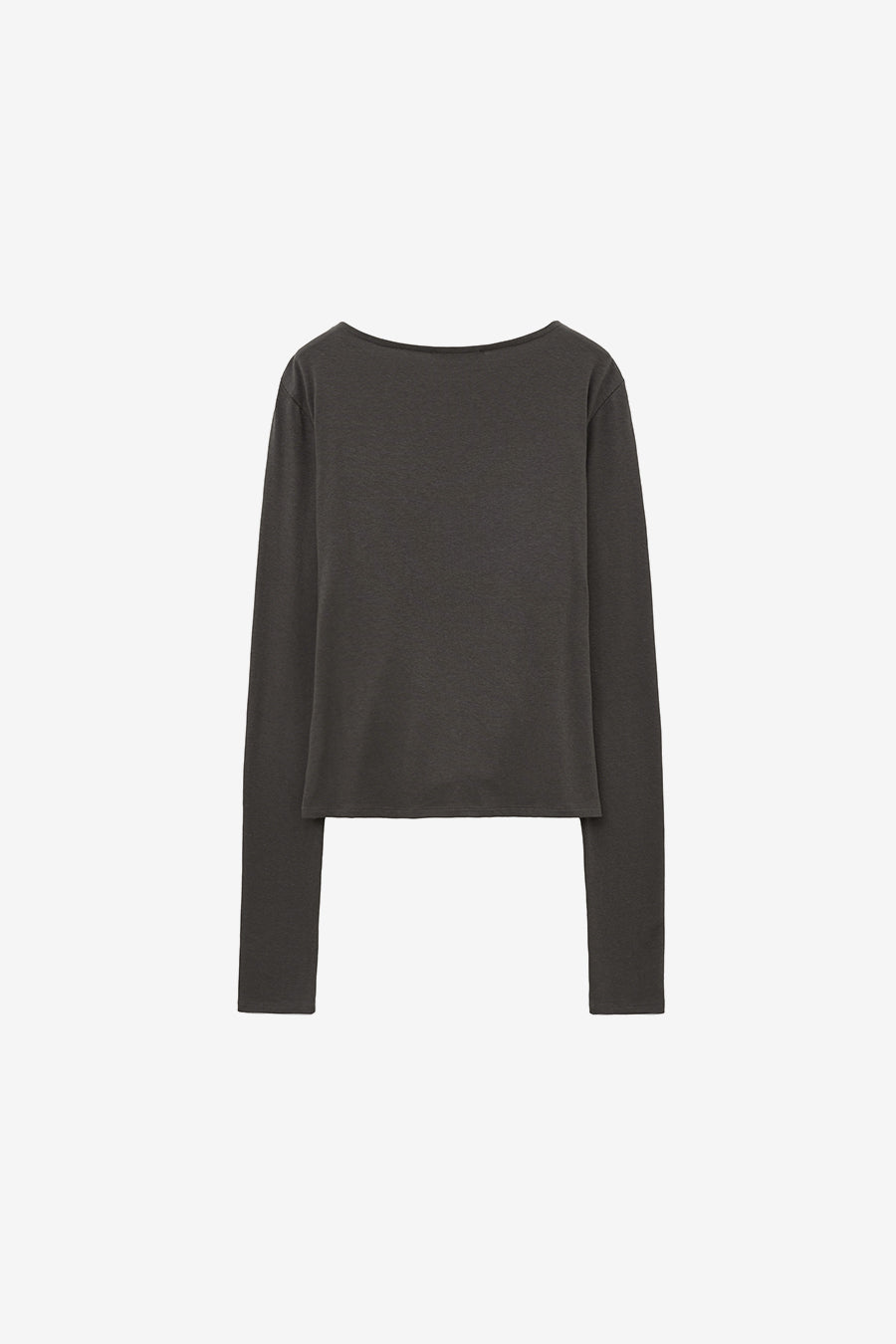 Insilence - Draping Boat Neck Long Sleeve (Charcoal) product image 8 | TRAB K-Fashion Australia