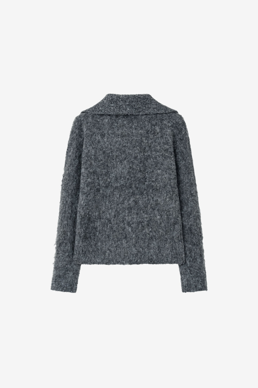 Insilence - Hairy Spread Collar Cardigan (Charcoal) product image 6 | TRAB K-Fashion Australia