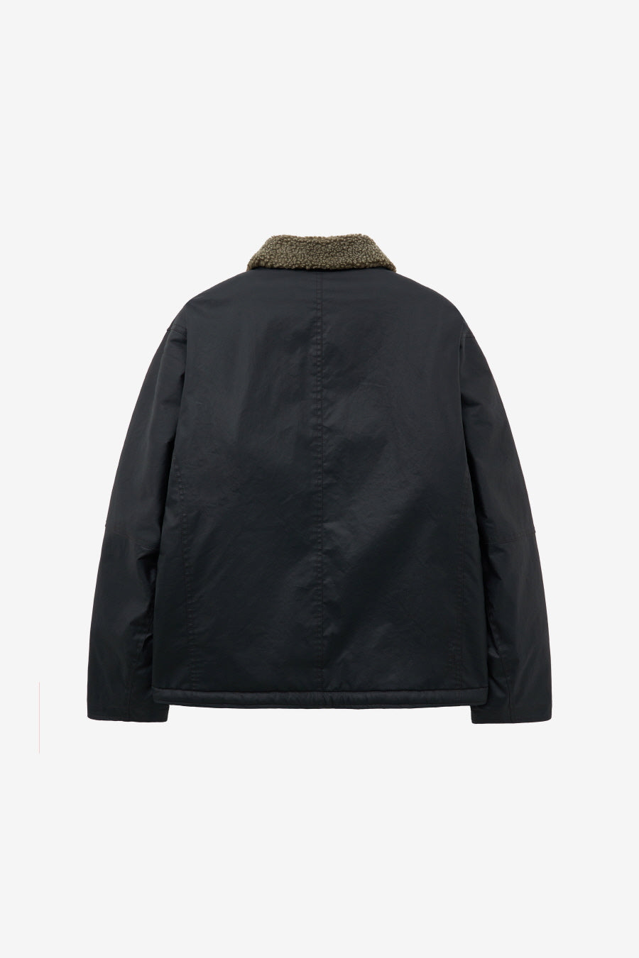 Insilence - Waxed Cotton Shearling Deck Jacket (Black) product image 8 | TRAB K-Fashion Australia