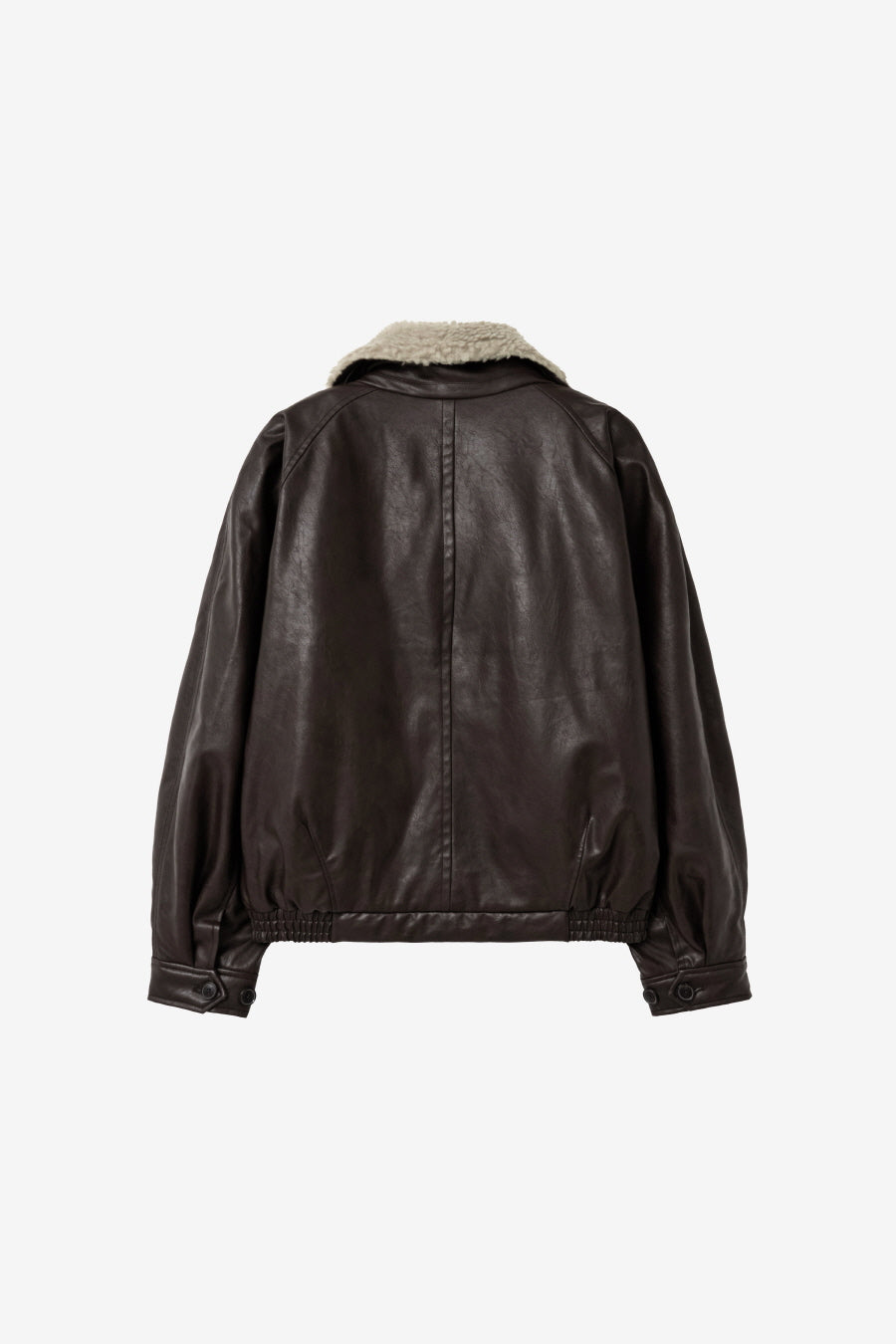 Insilence - Aviator Faux Leather Jacket (Brown) product image 8 | TRAB K-Fashion Australia