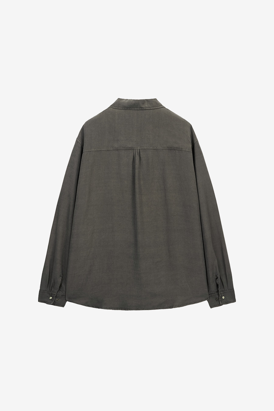Insilence - Tencel Gabardine Open Collar Shirts (Olive Grey) product image 8 | TRAB K-Fashion Australia