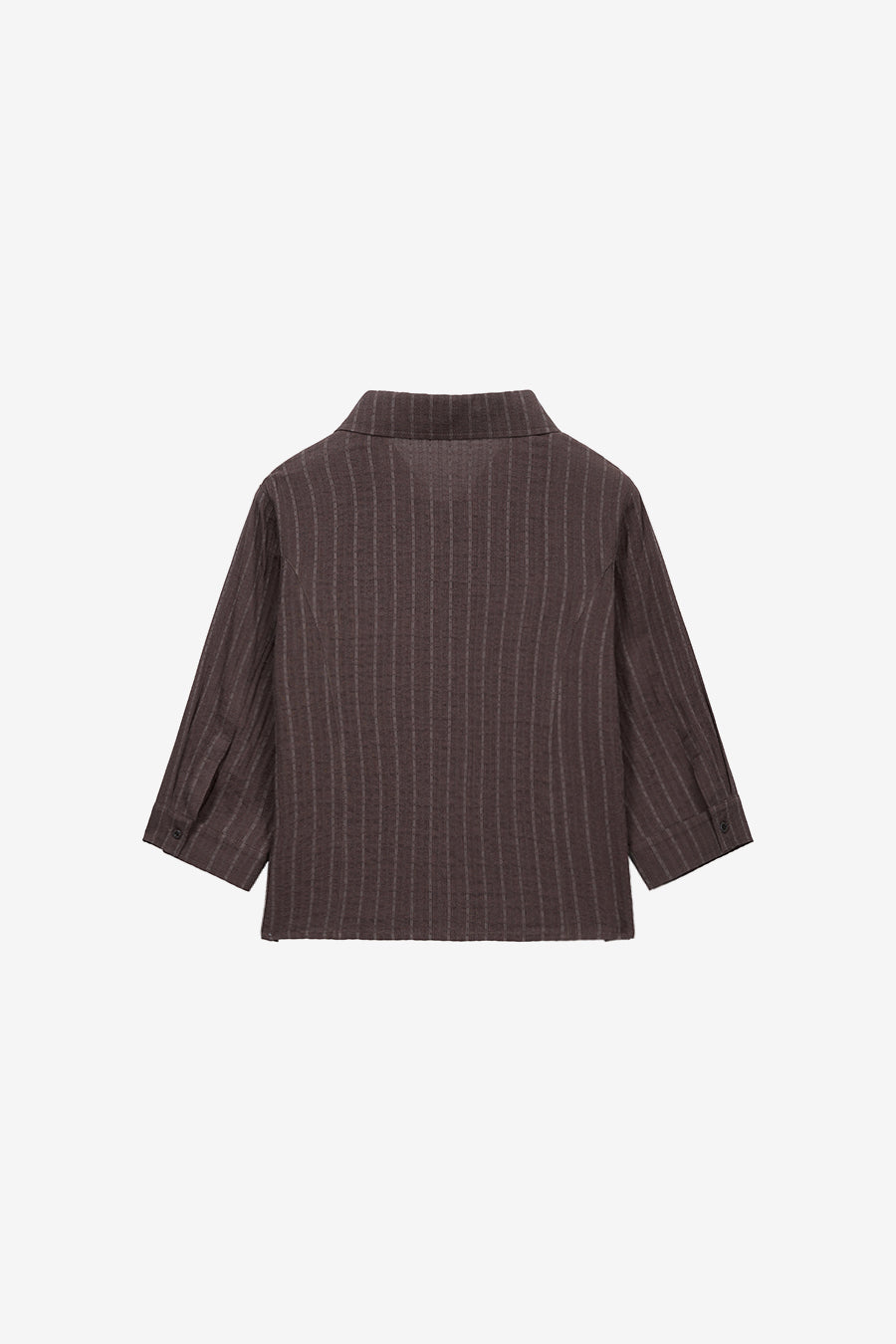 Insilence - Hook Detail Jacquard Shirt (Brown) product image 8 | TRAB K-Fashion Australia