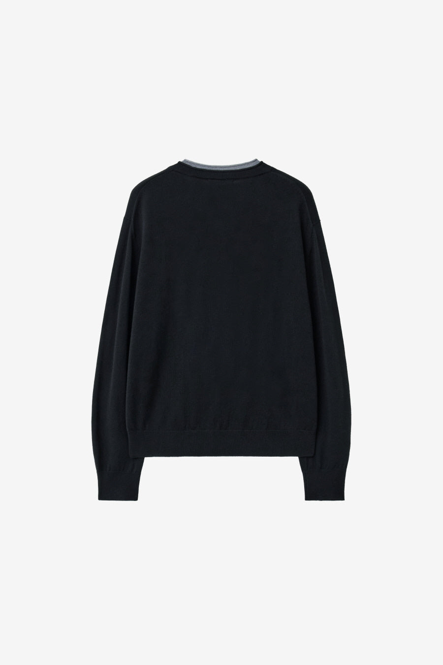 Insilence - Double-layered V-neck Knit (Black) product image 8 | TRAB K-Fashion Australia