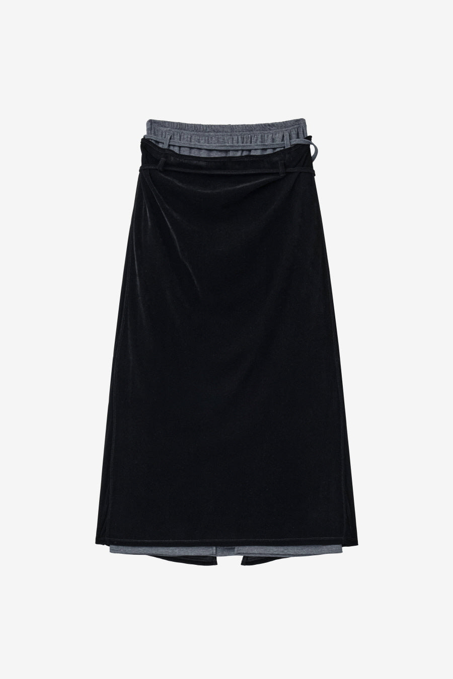 Insilence - Layered Velour Wrap Skirt (Black) product image 8 | TRAB K-Fashion Australia