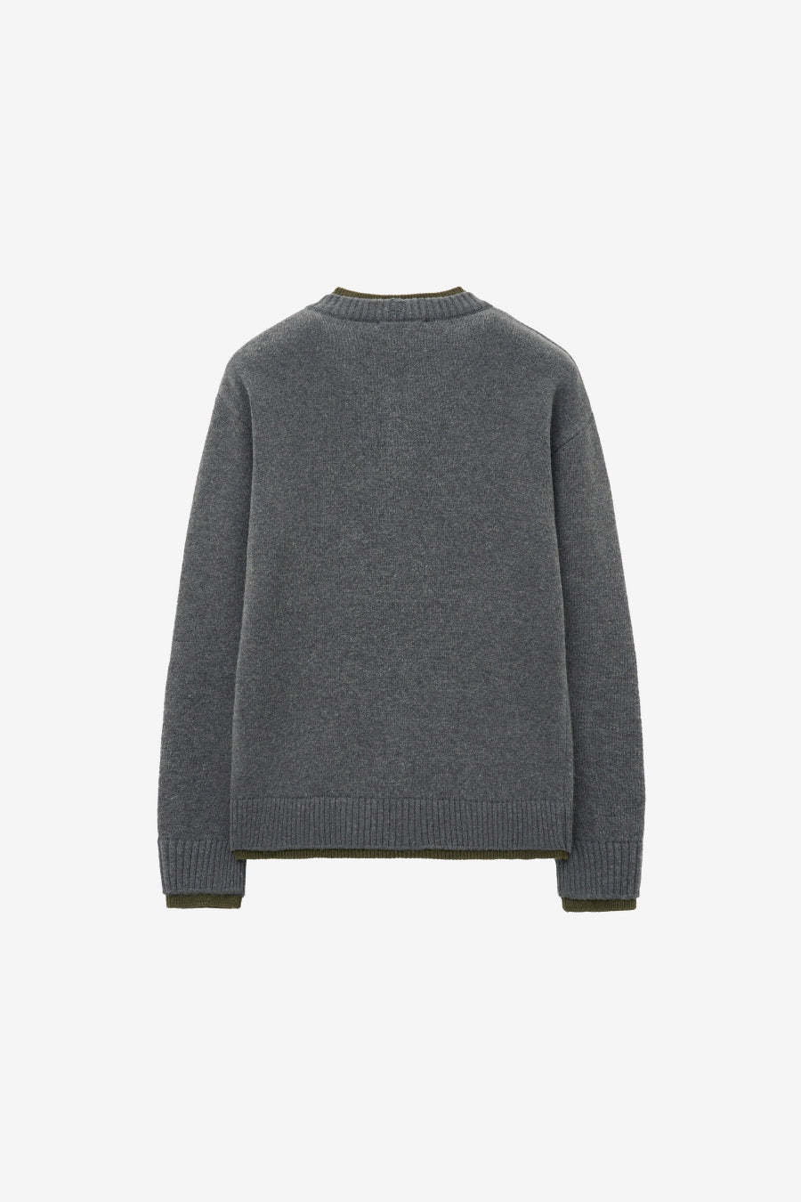 Insilence - Double-layered Henley Neck Knit (Grey) product image 6 | TRAB K-Fashion Australia