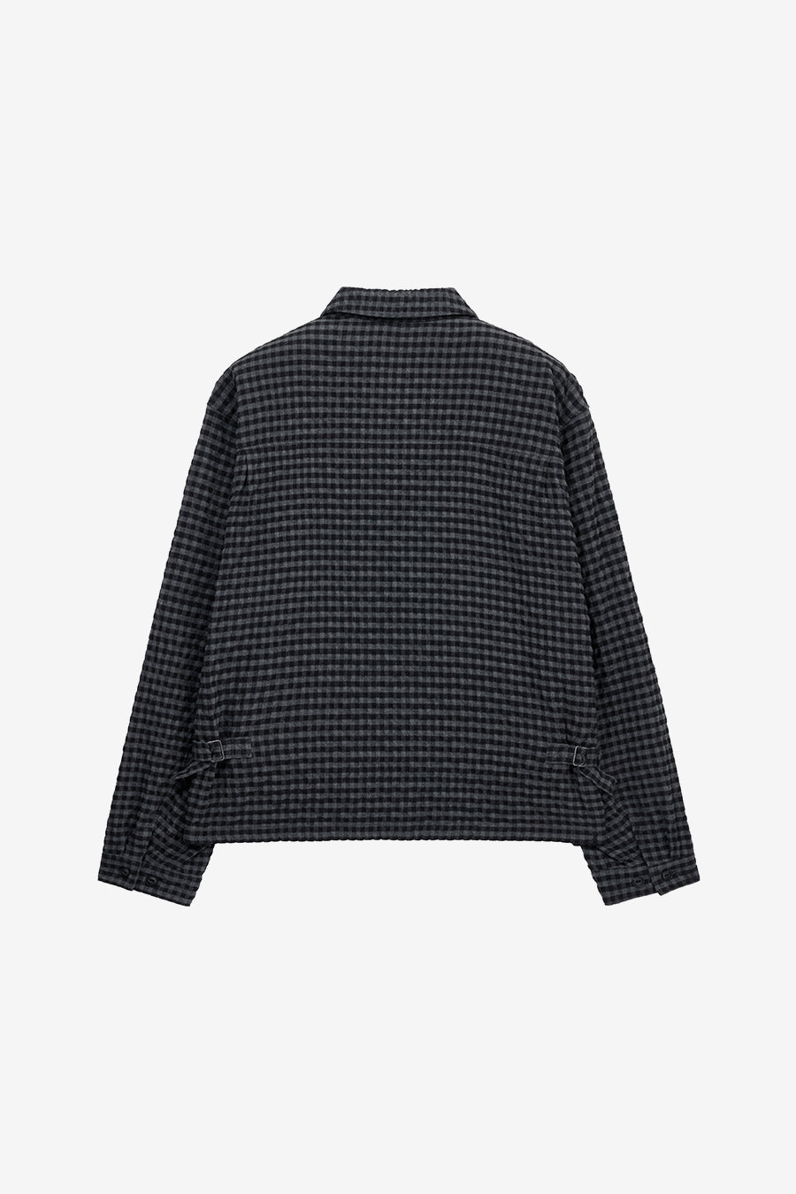 Insilence - Wrinkle Check Zip-Up Jacket (Black) product image 8 | TRAB K-Fashion Australia